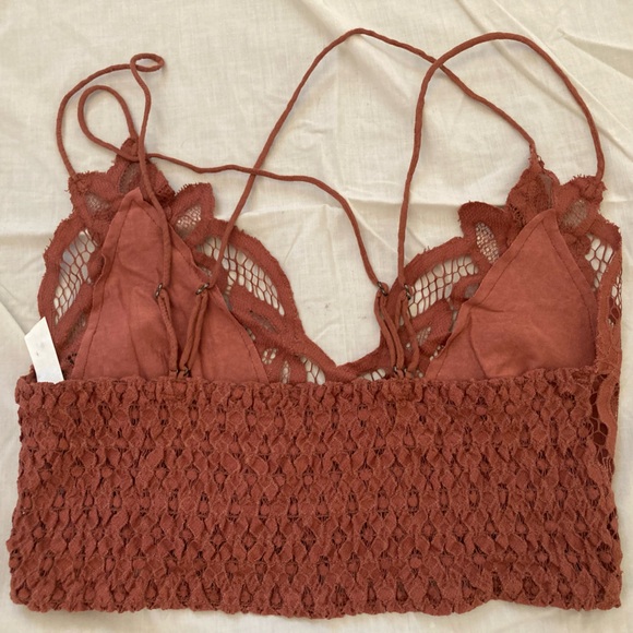 FP One Free People Lace Bralette in Rust Size Large - Picture 2 of 6